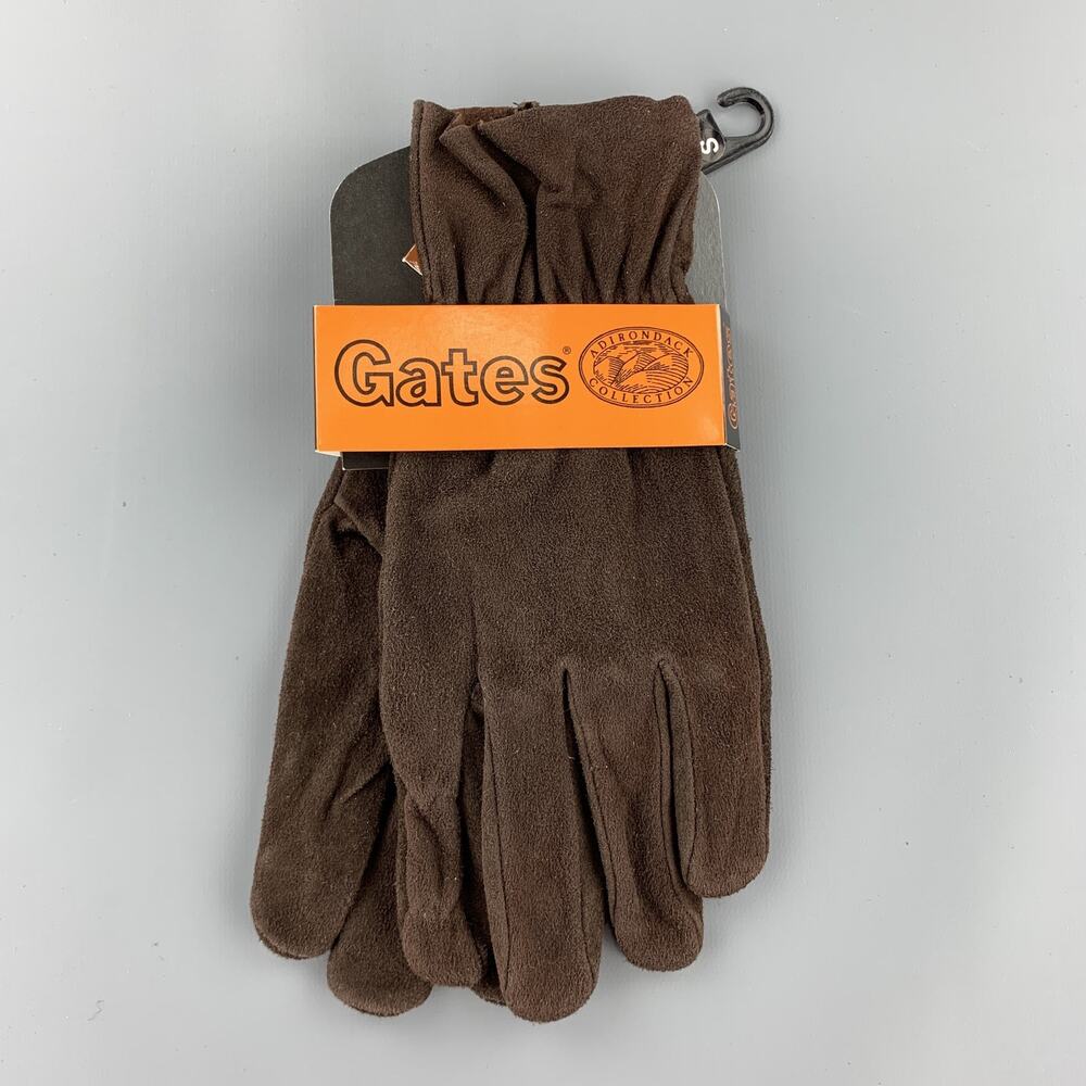 GATES Size S Dark Brown Deer Skin Suede Gloves Deadstock Vintage